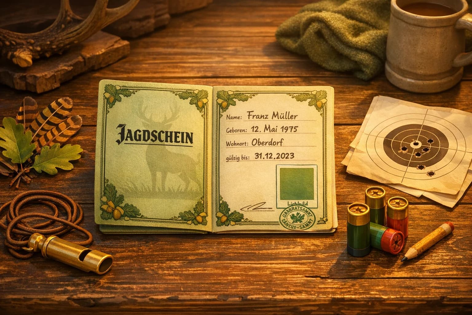 Klassischer deutscher Jagdschein